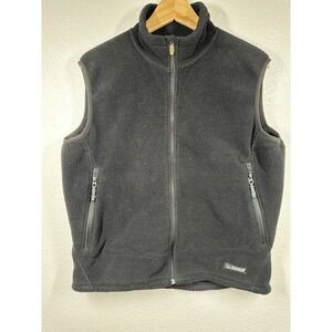 REI Vest Womens XL Black Fleece Full Zip Outdoors Pockets Layering Hiking